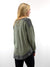 two tone green waffle knit top from back