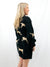 black sweater dress with cheetahs from back on model