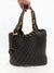 woven reversible tote back in incense and black showing black side