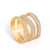 three band gold pave ring