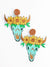 beaded mexican style bull earrings with flower crown