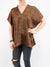 v-neck blouse in leopard print from front