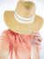 beach sun hat in camel with cream and brown band
