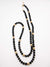 Glass and metal beaded black and gold necklace
