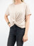 crop tee with knot detail in front in beige