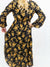 black and gold flower midi dress from back
