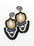 black bali style beaded and fringe earrings