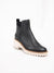 black platform leater bootie from the front