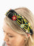 flower jewel headband in black on model