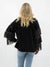 fringe black stud pullover from back