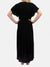 black maxi dress with flared sleeves from back