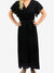 black maxi dress with flared sleeves
