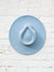 light blue wide brim hat from top