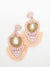 blush bali style beaded and fringe earrings