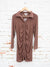 suede ruched dress in brown