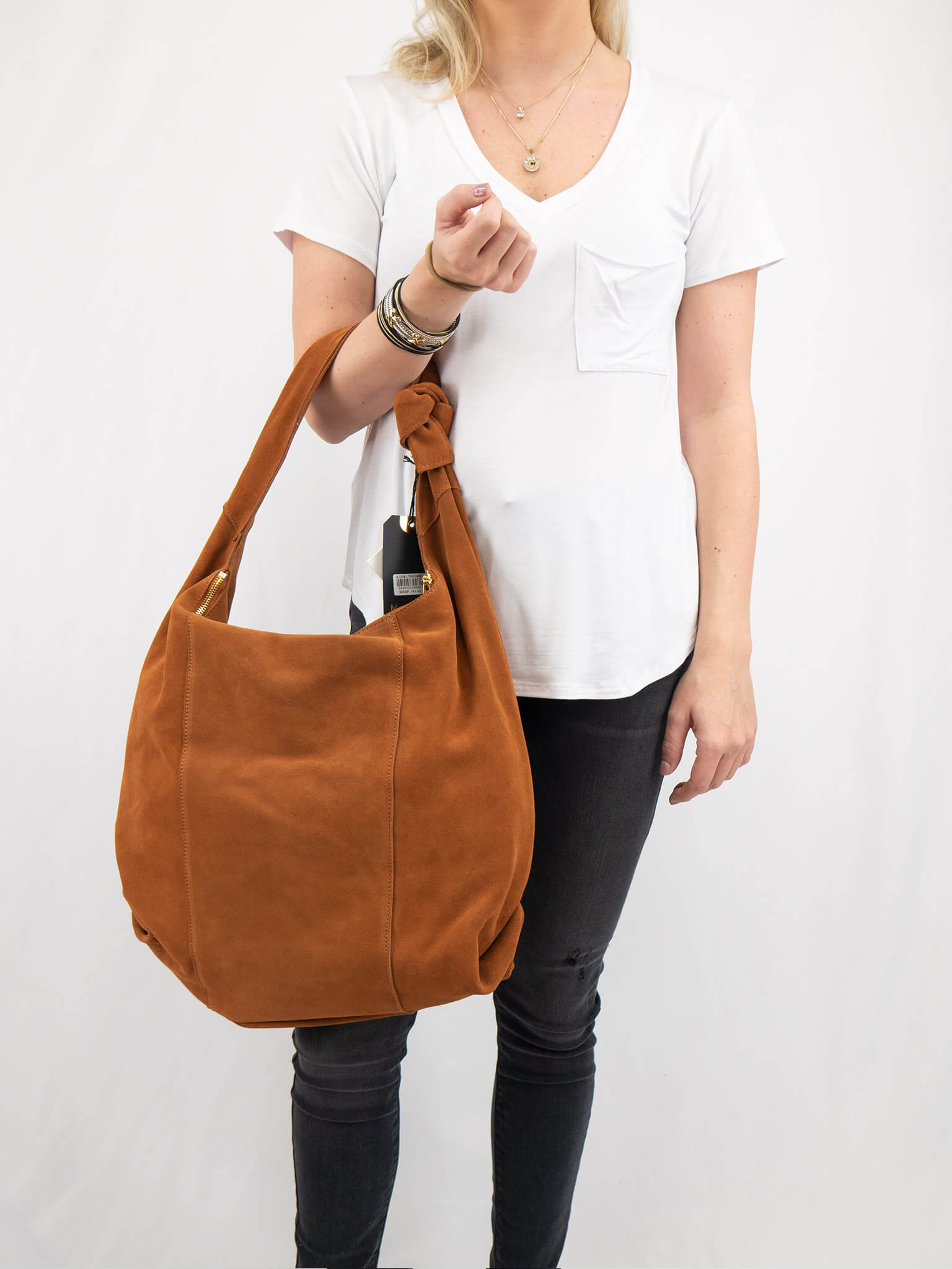 Moda Luxe Emma Suede Hobo Purse - Women's Bags in Tan
