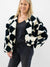 black and white checkered fur jacket