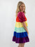 rainbow tiered sequin sleeve dress from side