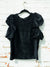 Black velvet top with large sleeves