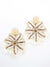 Post back earrings with cowry shells and fringe detailing in ivory