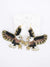 beaded eagle drop earrings