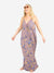 floral purple and lace maxi dress from front 