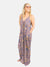 floral purple and lace maxi dress from front