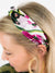 floral headband in pink and green
