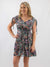 floral and navy mni dress from front