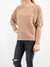 brown ribbed knit sweater from front