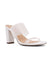 clear strap white block heel