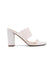 clear strap white block heel from side