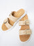 Raffia buckle slide shoe from the front