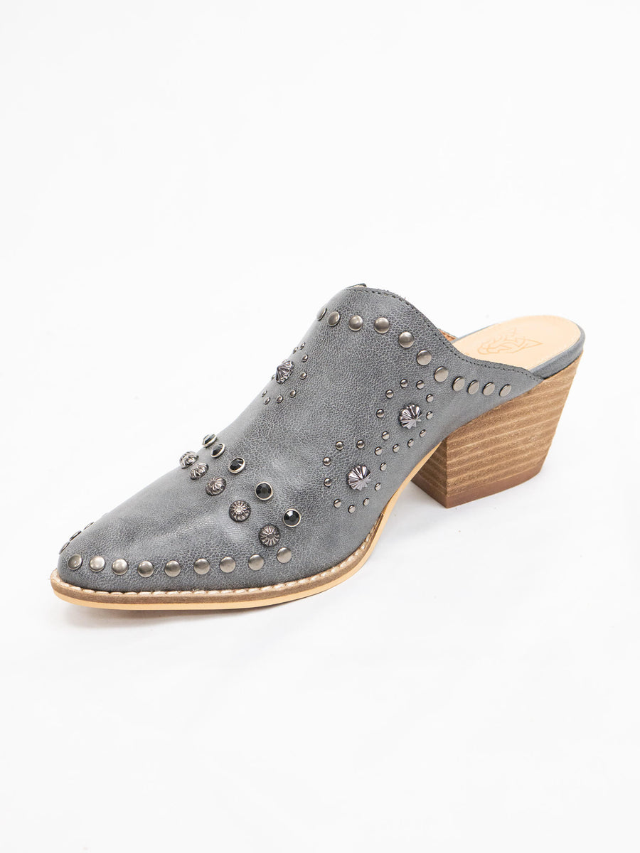 Gray Stud Western Mules – Casual Camel Boutique