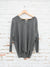tunic sweater from front in heather charcoal