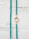 turquoise chain with pave gold clasp choker
