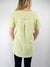 waffle knit top in green back view