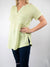 waffle knit top in green side view