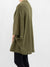 olive waffle knit cardigan from back
