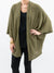waffle knit cardigan in olive in model