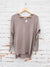 tunic sweater from front in heather mocha