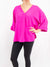 hot pink v neck blouse from front