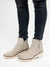 suede gray boots with  lug heel