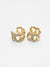 pave gold huggie link earrings