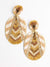 oval beaded earrings in gold and white 