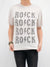 rock graphic tee in mineral wash with leopard print