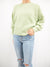 PISTACHIO GREEN SWEATER WITH MOCK NECK FROM FRONT