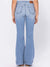 high rise light wash flare jeans from back