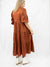 bronze tiered midi dress from back
