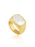 mother of pearl stone signet ring